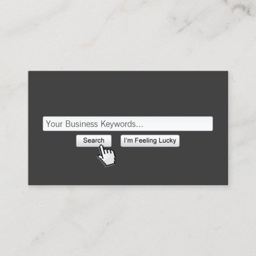 Customizable Just Google My Keywords Dark Gray Business Card