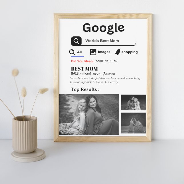 Google World's best Mom Retro Personlized photo  Poster (Creator Uploaded)