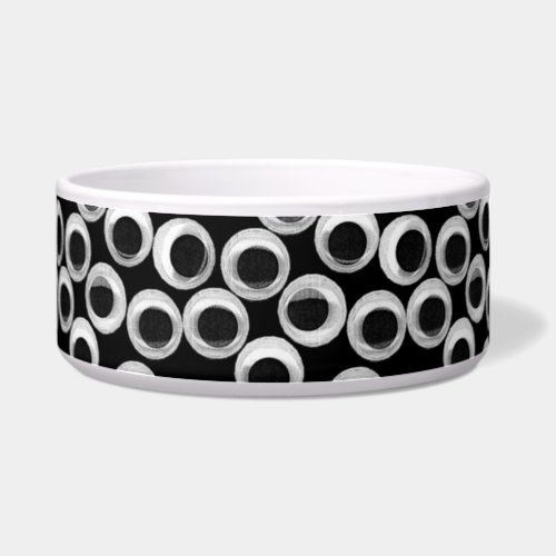 Googly eye pattern  black bowl