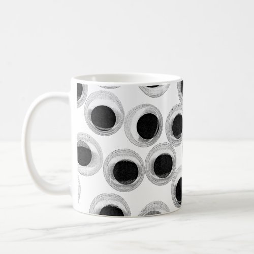 Googly eye pattern  transparent background coffee mug