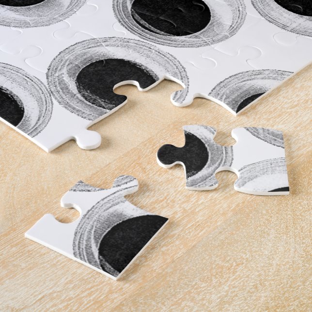 Googly eye pattern – transparent background jigsaw puzzle (Side)