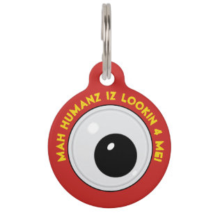 Googly eye pet ID tag