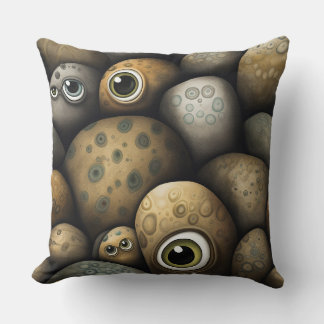 Googly Eyed Garden Botanical Throw Pillow