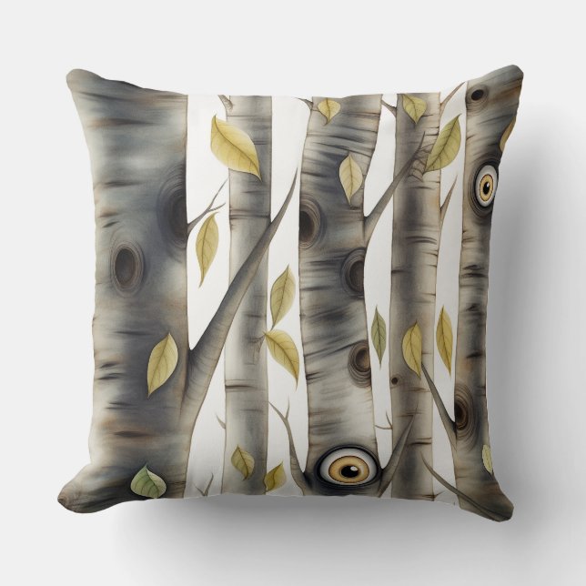 Googly Eyed Garden Botanical Throw Pillow (Front)