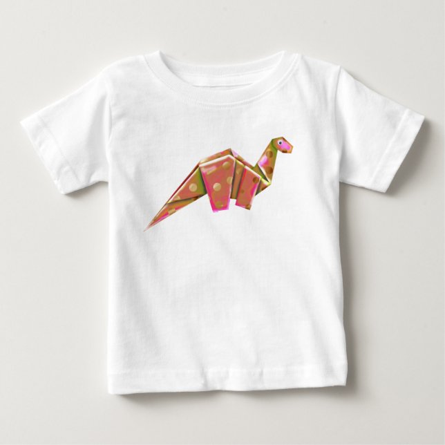 Googly-Eyed Origami Brachiosaur - Iridescent Baby T-Shirt (Front)