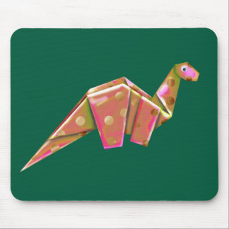 Googly-Eyed Origami Brachiosaur - Iridescent Mouse Pad