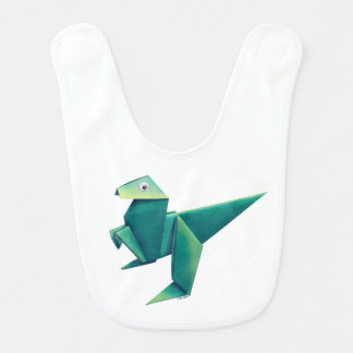 Googly Eyed Origami Raptor Baby Bib