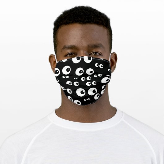 Googly Eyes Adult Cloth Face Mask (Worn)