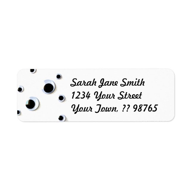 Googly Eyes Black and White Custom Label (Front)