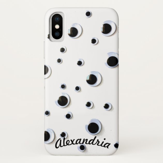 Googly Eyes Black and White Fun Your Name Case Mate iPhone Case