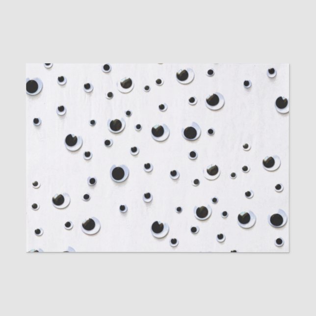Googly Eyes Black and White Funny Cute Tissue Paper (Front)