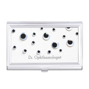 Googly Eyes Black and White Funny Optometrist Business Card Holder