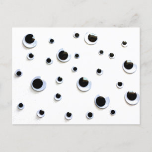 Googly Eyes Black and White Silly Fun Humor Postcard