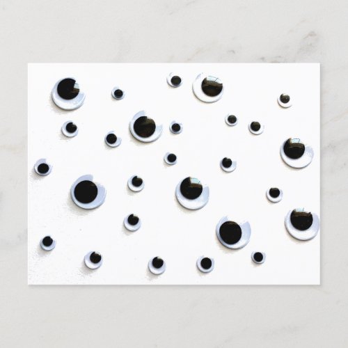 Googly Eyes Black and White Silly Fun Humor Postcard