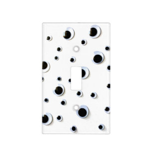Googly Eyes Black and White Trendy Funny Light Switch Cover
