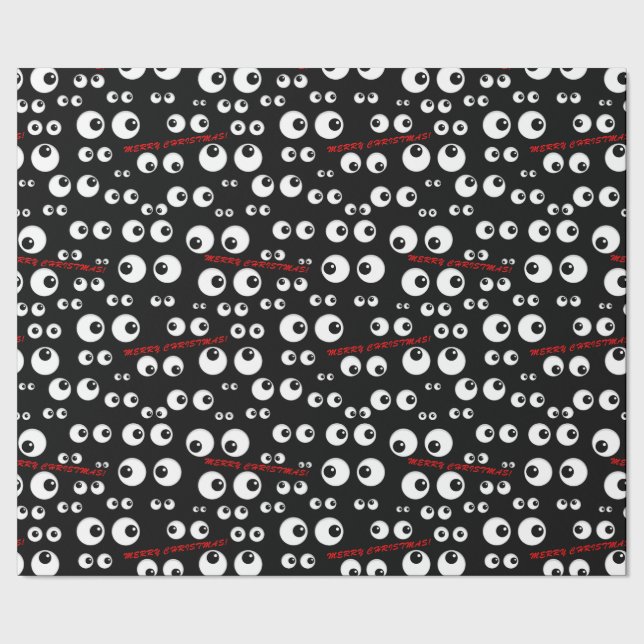 Googly Eyes Christmas Wrapping Paper (Seam)