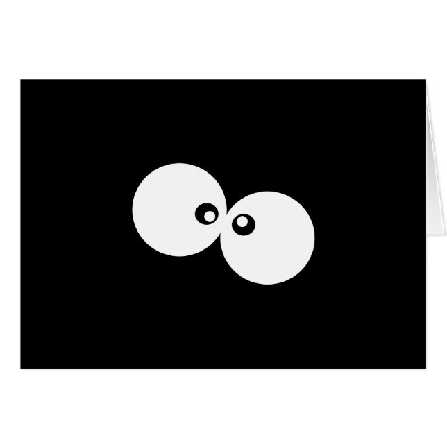 Googly Eyes, Funny Eyes, Black and White Cards (Front Horizontal)