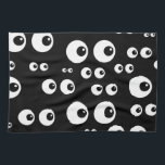 Googly Eyes Kitchen Towel<br><div class="desc">A great design suitable for any person, adults and children. With an all over printed image of big and small white eyes on a black background. There is no text on this product but can be added if desired. If you would like help in customizing your product please contact me...</div>
