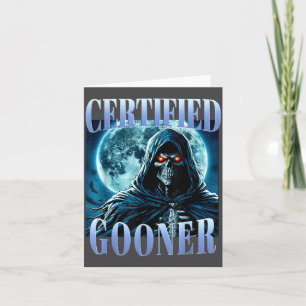 Goon Funny Gooning Meme Skeleton Certified Gooner  Card