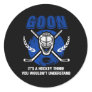 Goon Hockey Mask Sports Ice Hockey Player Gift Classic Round Sticker