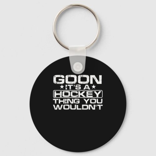 Goon Winter Sports Ice Hockey Player Gift Keychain