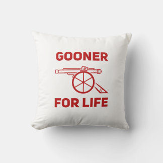 Gooner For Life Arsenal Throw Pillow