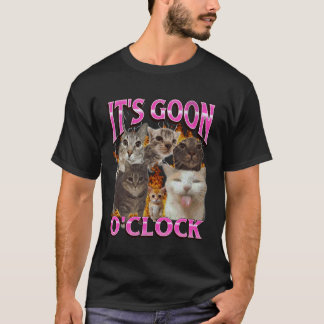 Gooning O'clock Funny Cat Meme Bootleg Graphic T-Shirt