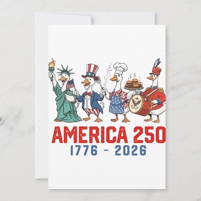 Goose 4th Of July America 250th 1776 2026  Card (Front)