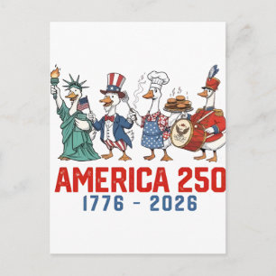 Goose 4th Of July America 250th 1776 2026 Holiday Postcard