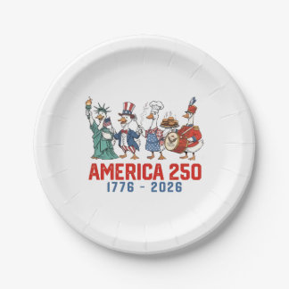 Goose 4th Of July America 250th 1776 2026  Paper Plates