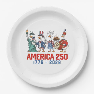 Goose 4th Of July America 250th 1776 2026  Paper Plates