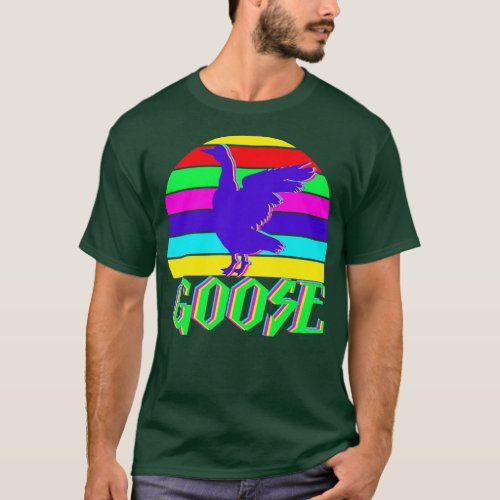 GOOSE 80s Neon Retro Vintage Sunset T_Shirt