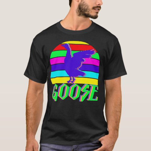 GOOSE 80s Neon Retro Vintage Sunset T_Shirt