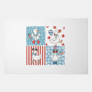 Goose American Usa Flag Memorial Day 4th Of July Doormat