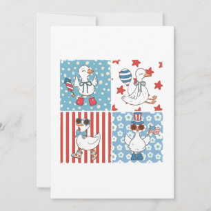 Goose American Usa Flag Memorial Day 4th Of July Invitation