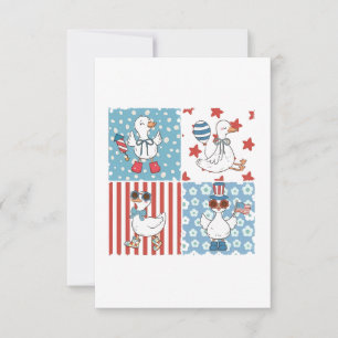 Goose American Usa Flag Memorial Day 4th Of July Thank You Card