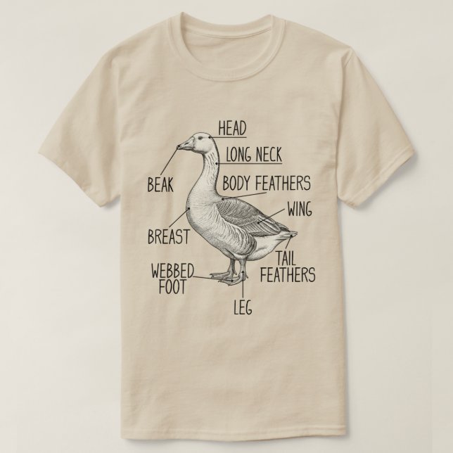 Goose Anatomy Diagram T-Shirt (Design Front)