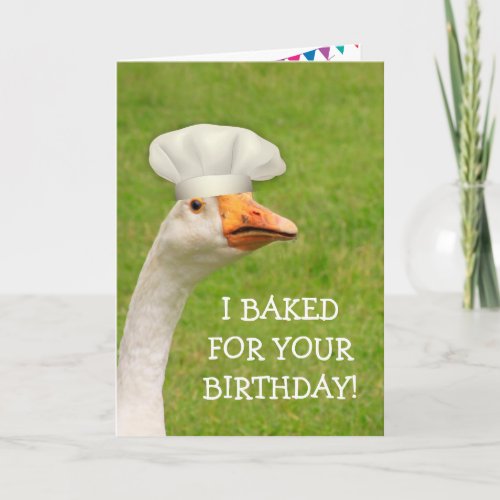 Goose and Birthday Cake Joke Card