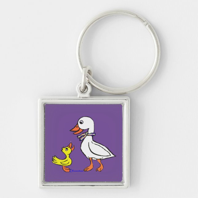 Goose and Duck stuck in the House Keychain (Front)