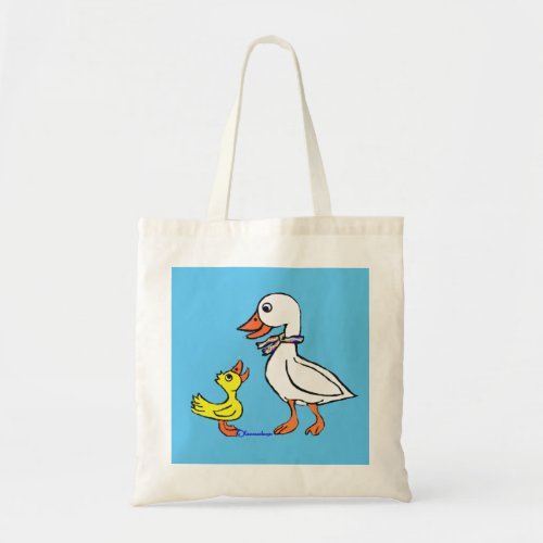 Goose and Duck waddle and twaddle to the Bird Feed Tote Bag