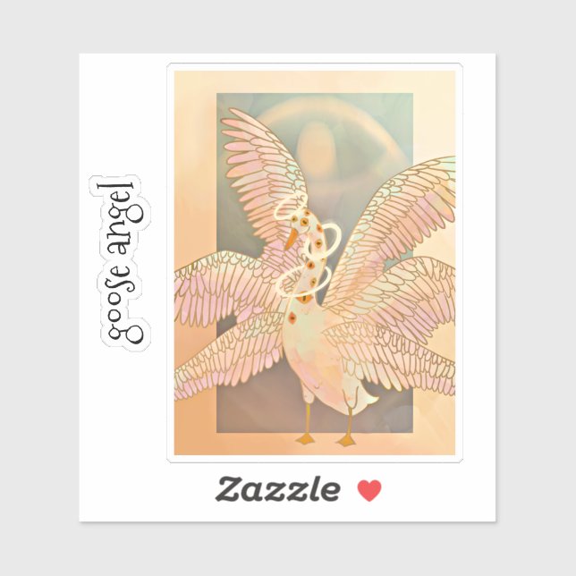 Goose Angel Drawing With Wings Sticker (Sheet)