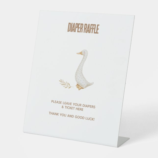 Goose Baby Diaper Raffle Draw Sign (Front)