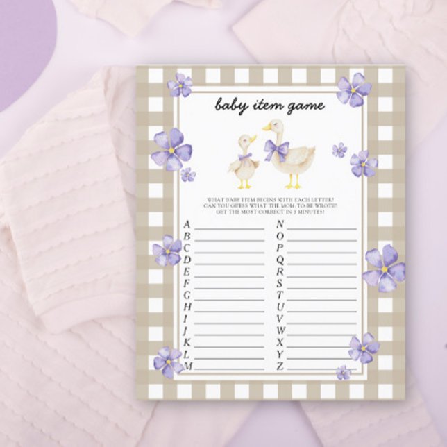 Goose Baby Item Game. Baby Shower Game (Creator Uploaded)