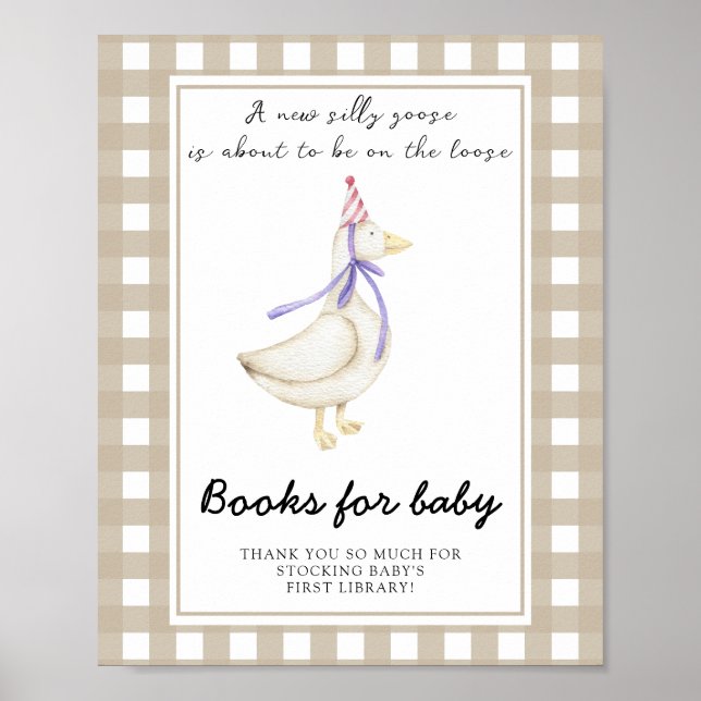 goose baby shower - books for baby poster (Front)