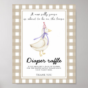 Goose baby shower - diaper raffle poster