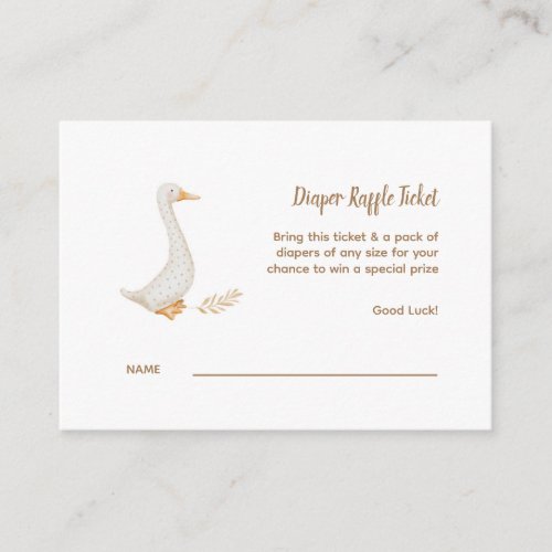 Goose Baby Shower Diaper Raffle Ticket Enclosure Card