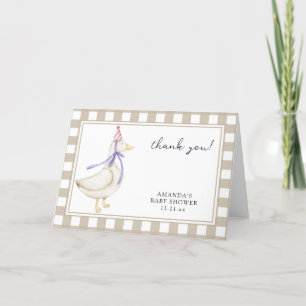 Goose Baby Shower Folded Thank You Card