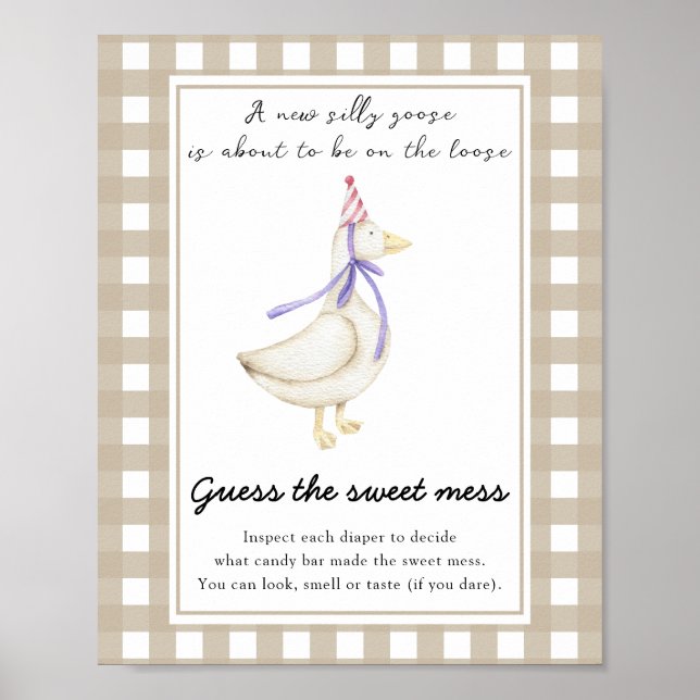 Goose baby shower - Guess the sweet mess Poster (Front)