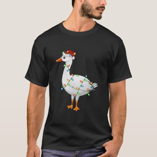 Goose Bird Lover Xmas Santa Hat Goose Christmas  T_Shirt