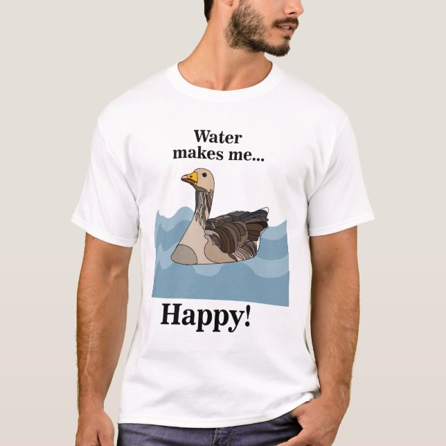Goose Bird Swimming In Water Birdwatcher T-Shirt (Front)